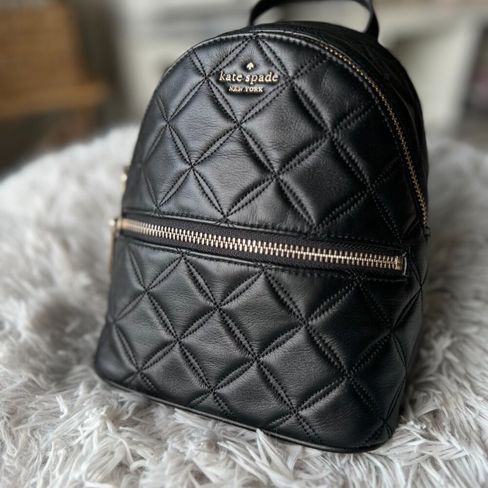 Kate Spade Natalia Quilted Leather Mini Convertible Backpack - Black